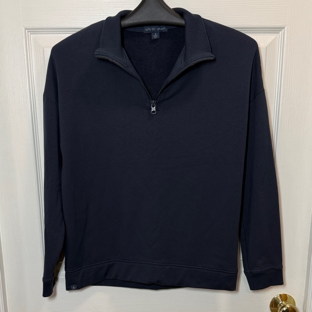 Barefoot Dreams Navy Quarter-Zip Pullover